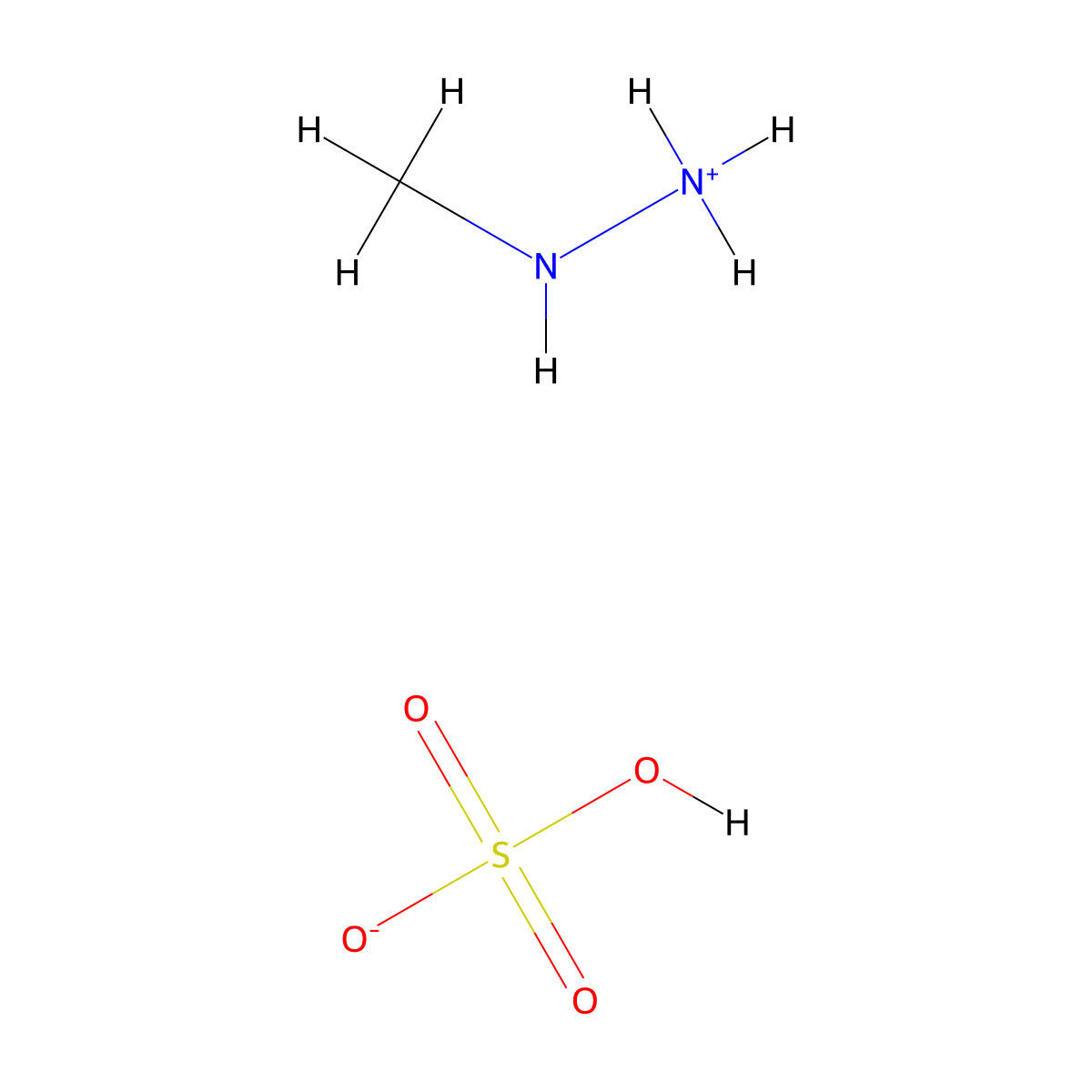 Hydrogen sulfate;methylaminoazanium molecular structure, CAS 302-15-8