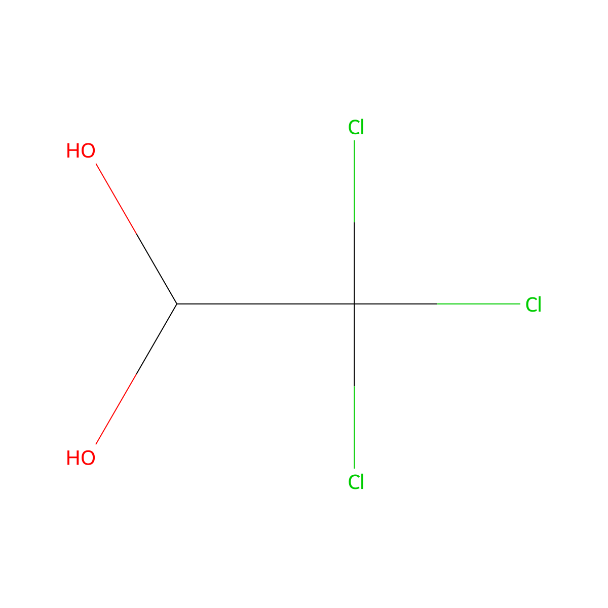 Chloral Hydrate molecular structure, CAS 302-17-0