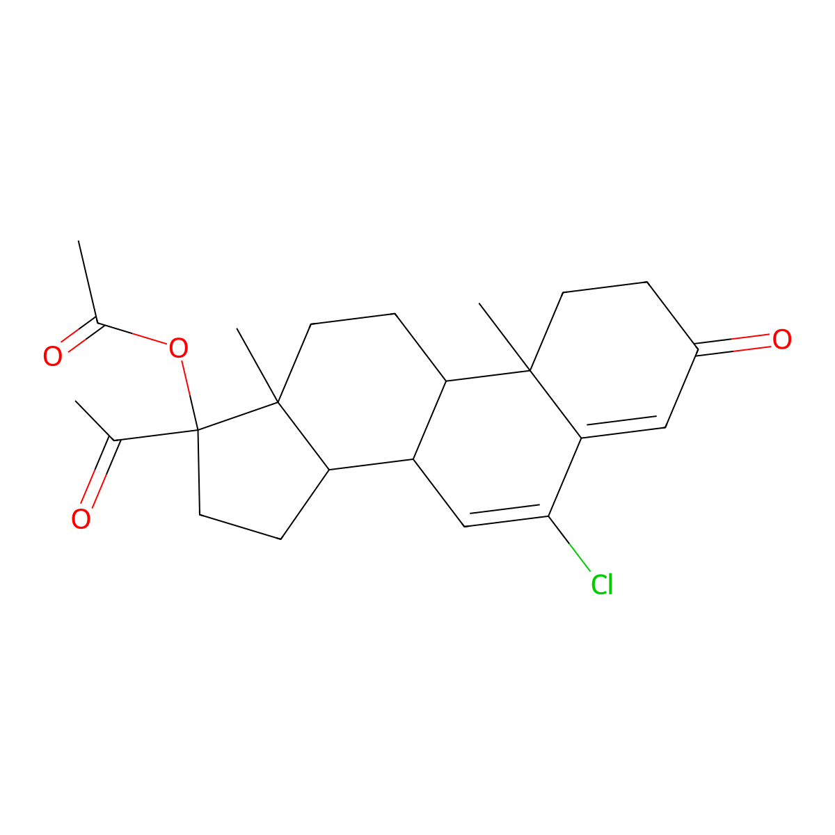 Chlormadinone Acetate molecular structure, CAS 302-22-7