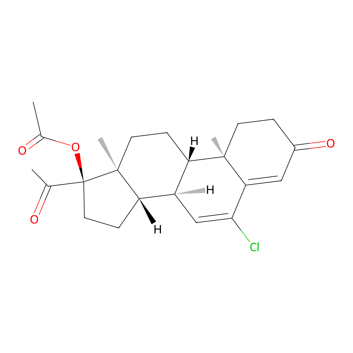 Chlormadinone Acetate molecular structure, CAS 302-22-7