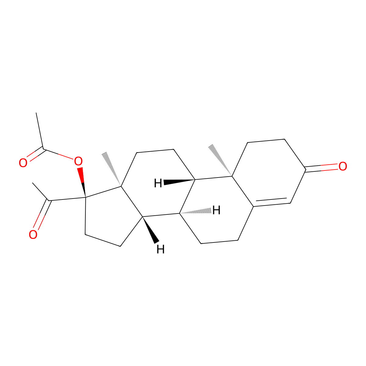 Hydroxyprogesterone acetate molecular structure, CAS 302-23-8