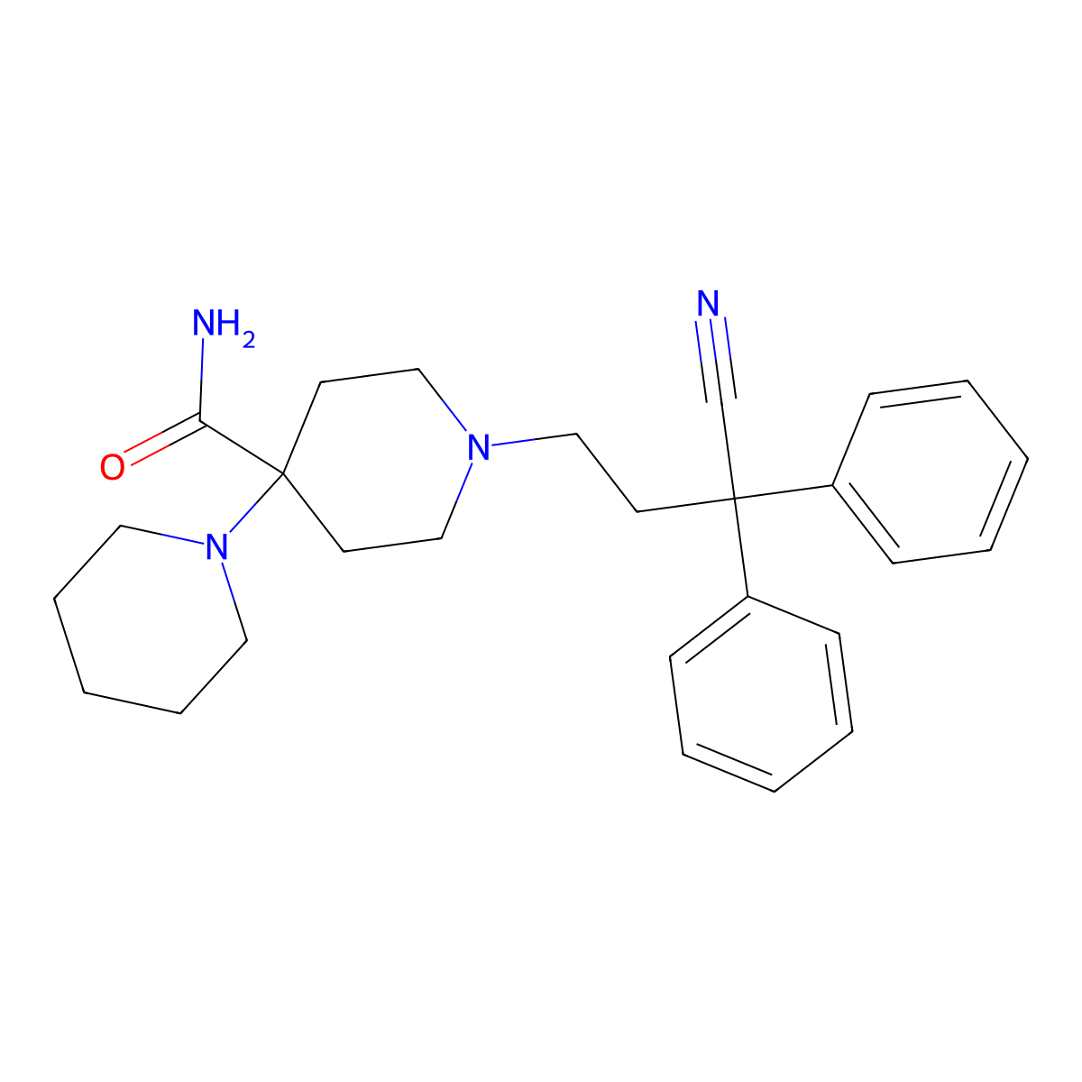 Piritramide molecular structure, CAS 302-41-0