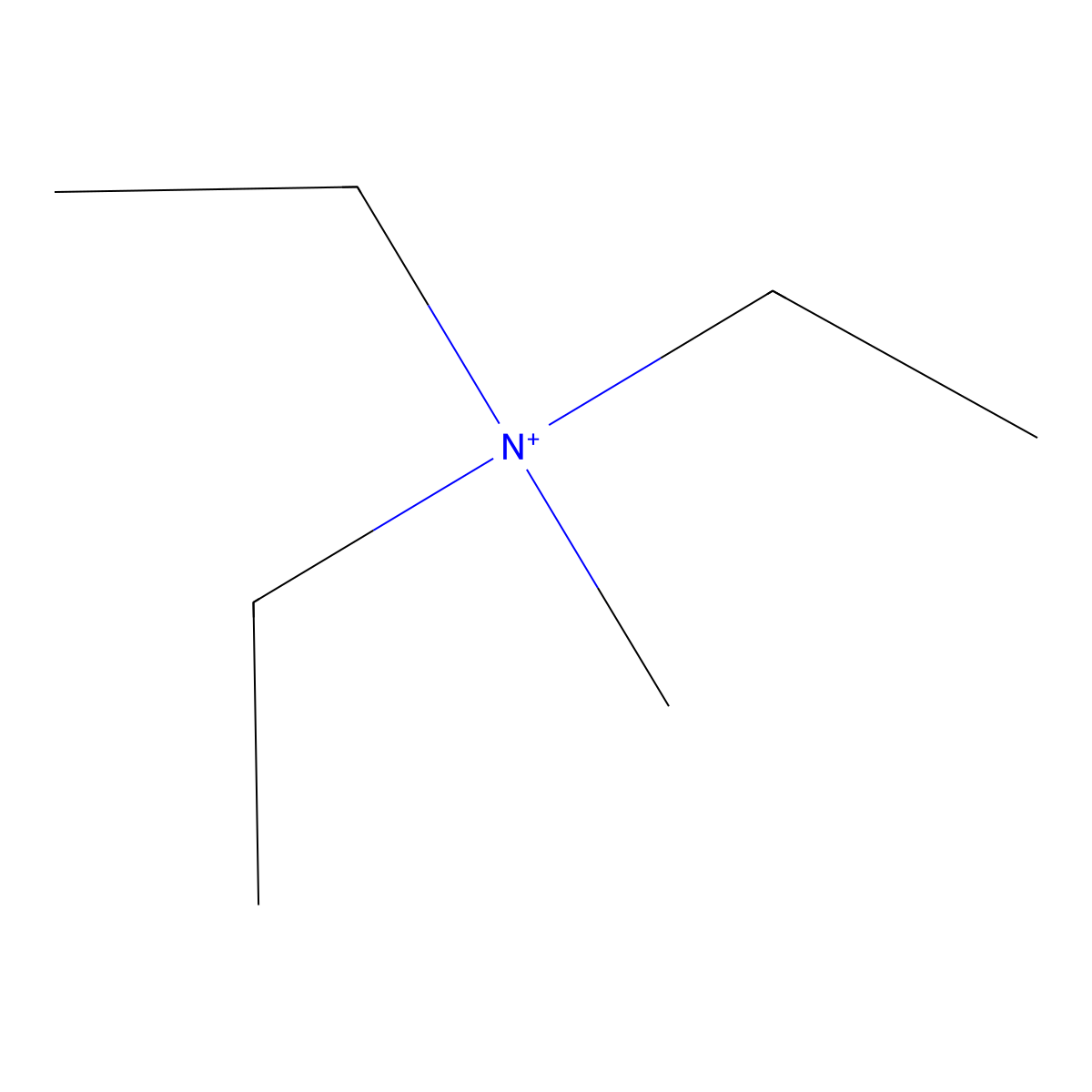 Triethylmethylammonium molecular structure, CAS 302-57-8