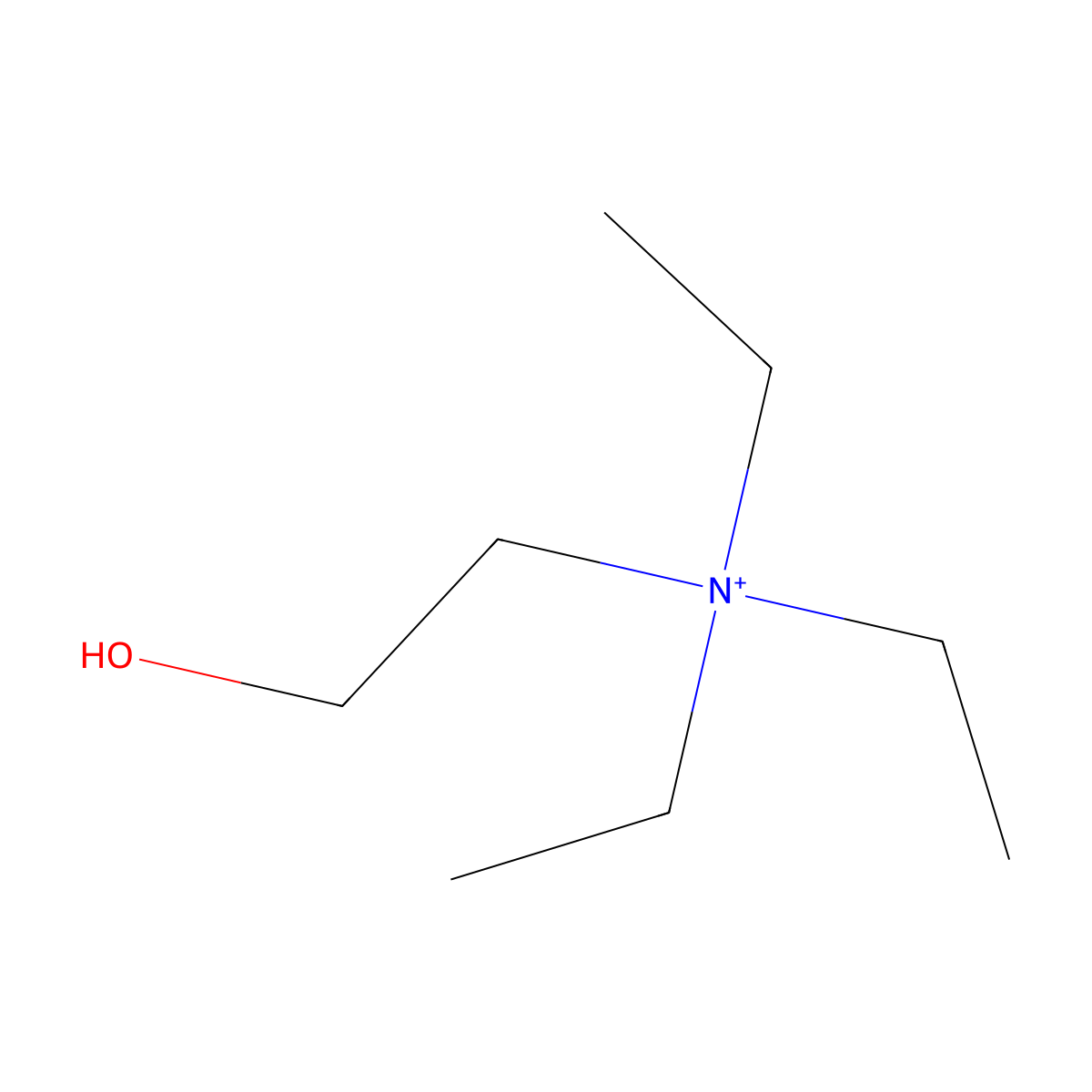 Triethylcholine molecular structure, CAS 302-61-4