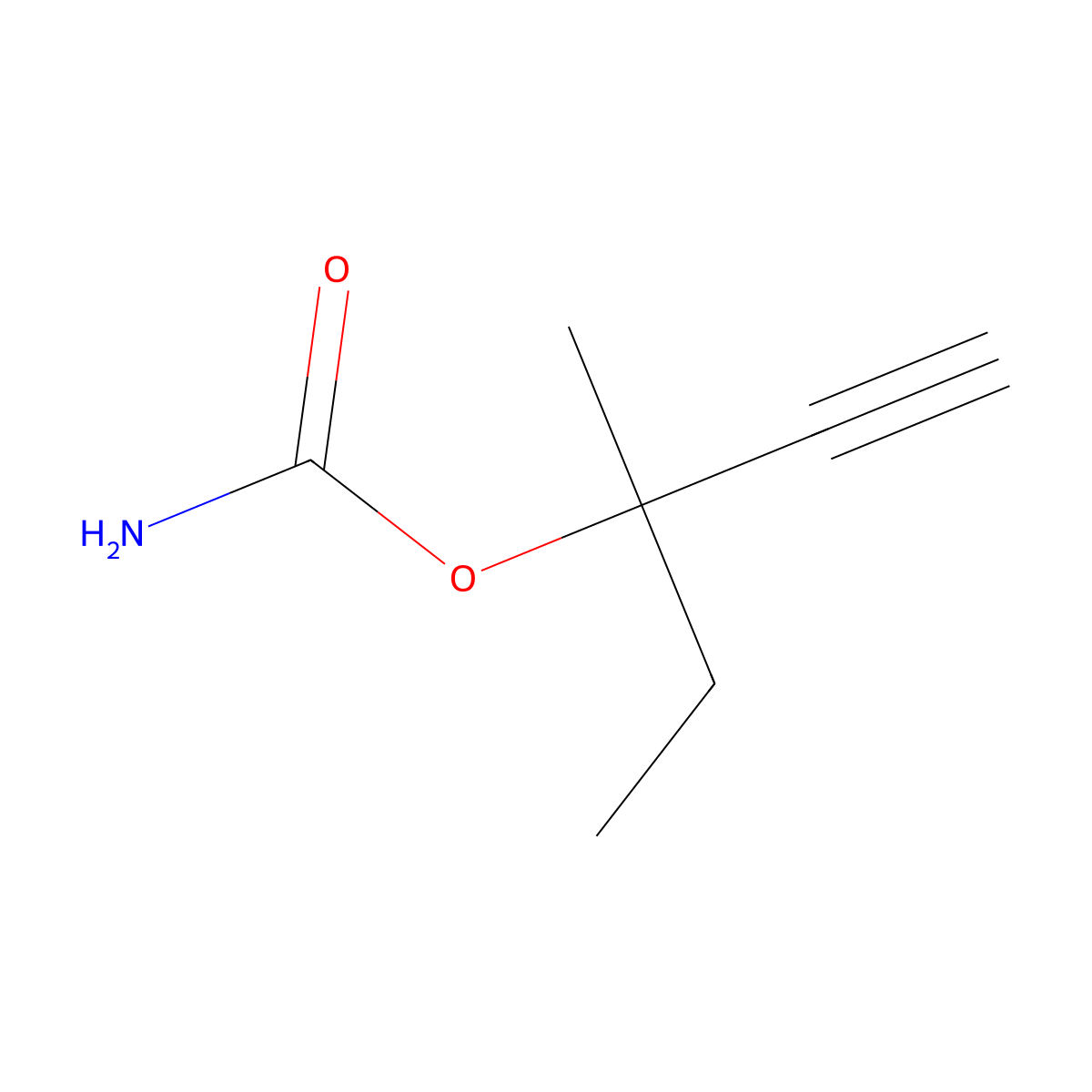 Meparfynol Carbamate molecular structure, CAS 302-66-9