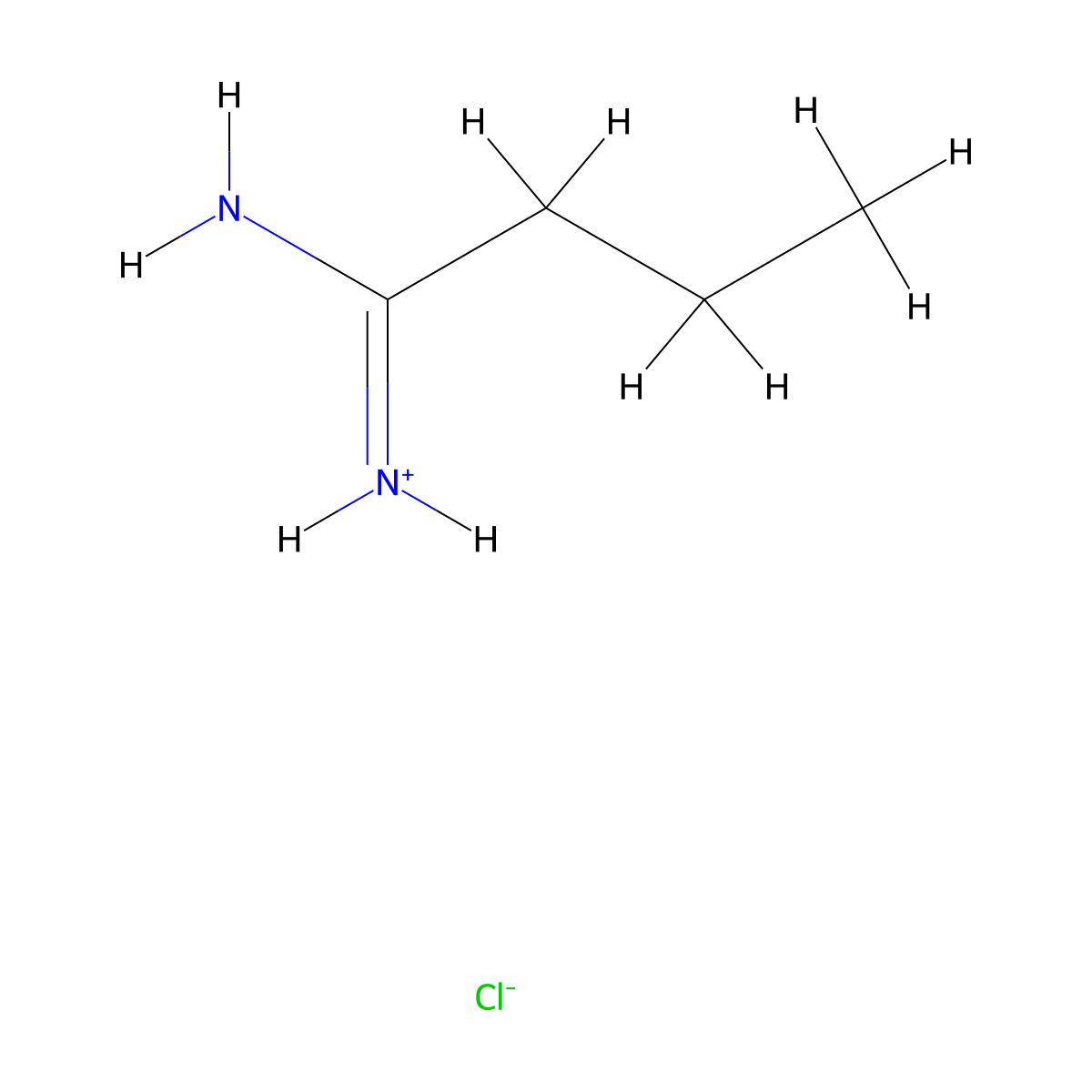 Butyramidine, hydrochloride molecular structure, CAS 3020-81-3
