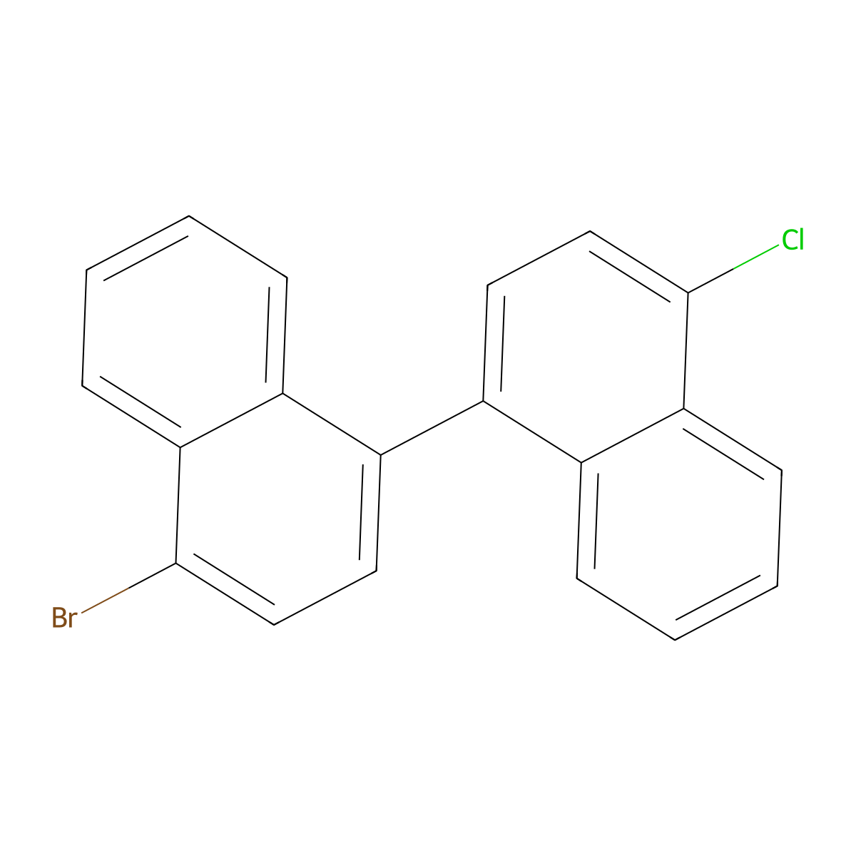 4-Bromo-4'-chloro-1,1'-binaphthalene molecular structure, CAS 3020668-96-3
