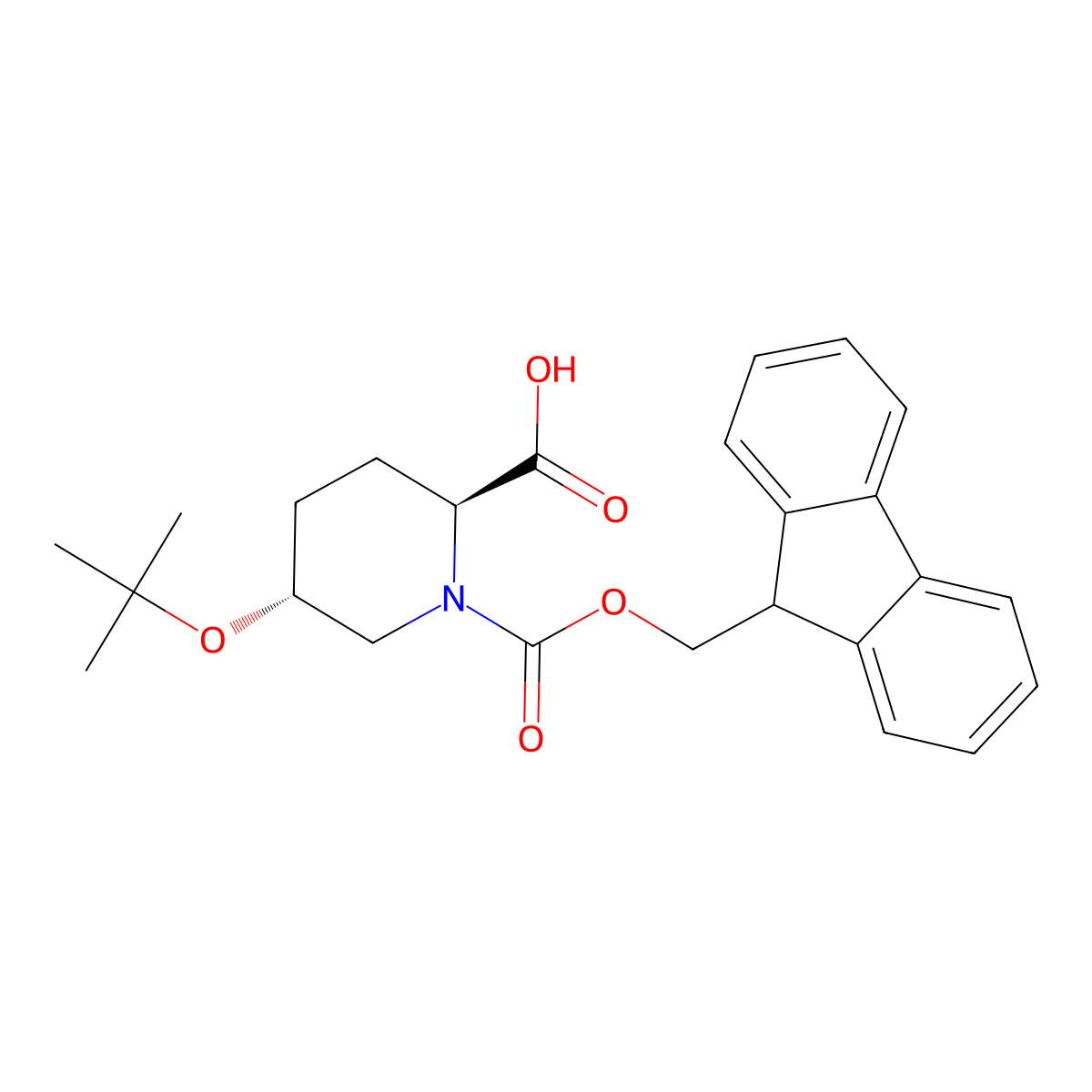 (2S,5R)-5-tert-butoxy-1-(9H-fluoren-9-ylmethoxycarbonyl)piperidine-2-carboxylic acid molecular structure, CAS 3020708-11-3