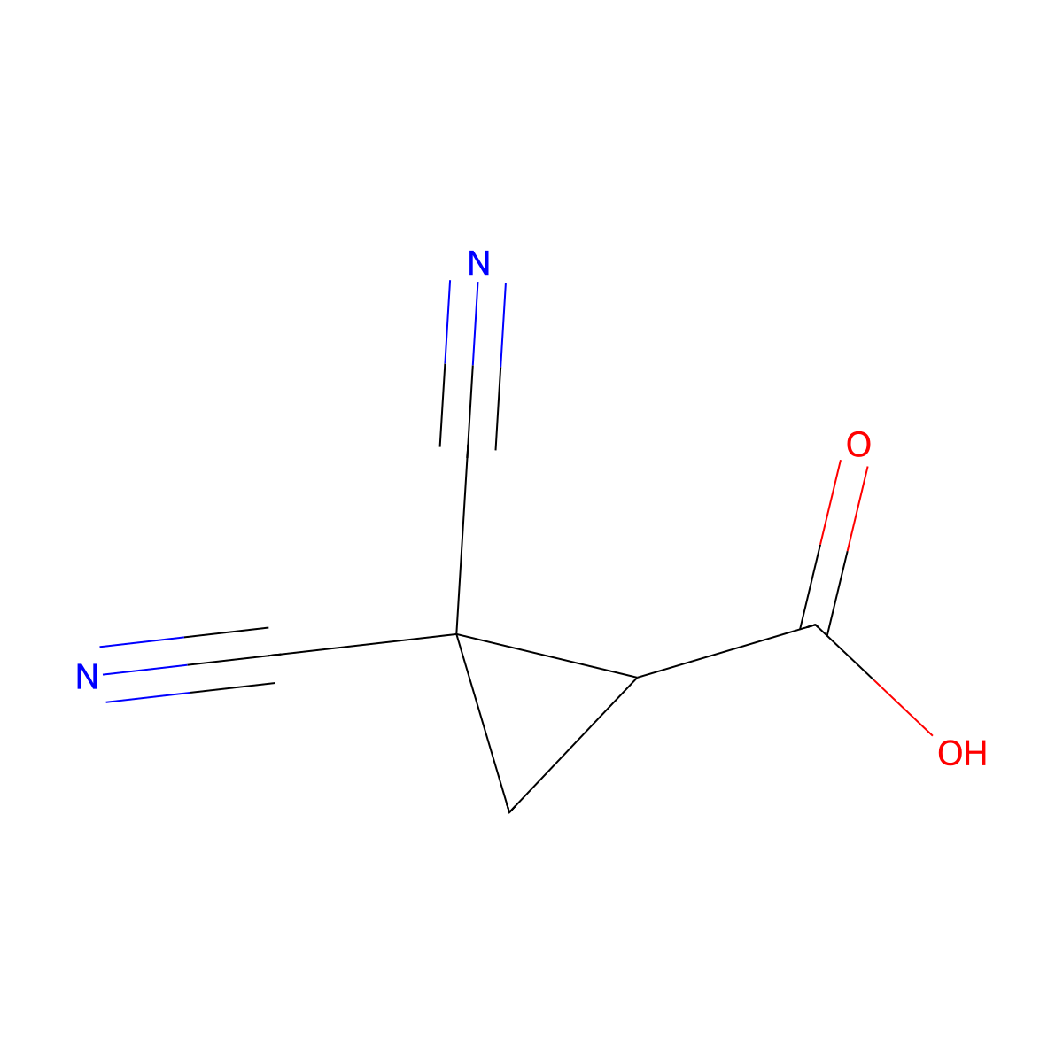 2,2-Dicyanocyclopropane-1-carboxylic acid molecular structure, CAS 3020776-85-3