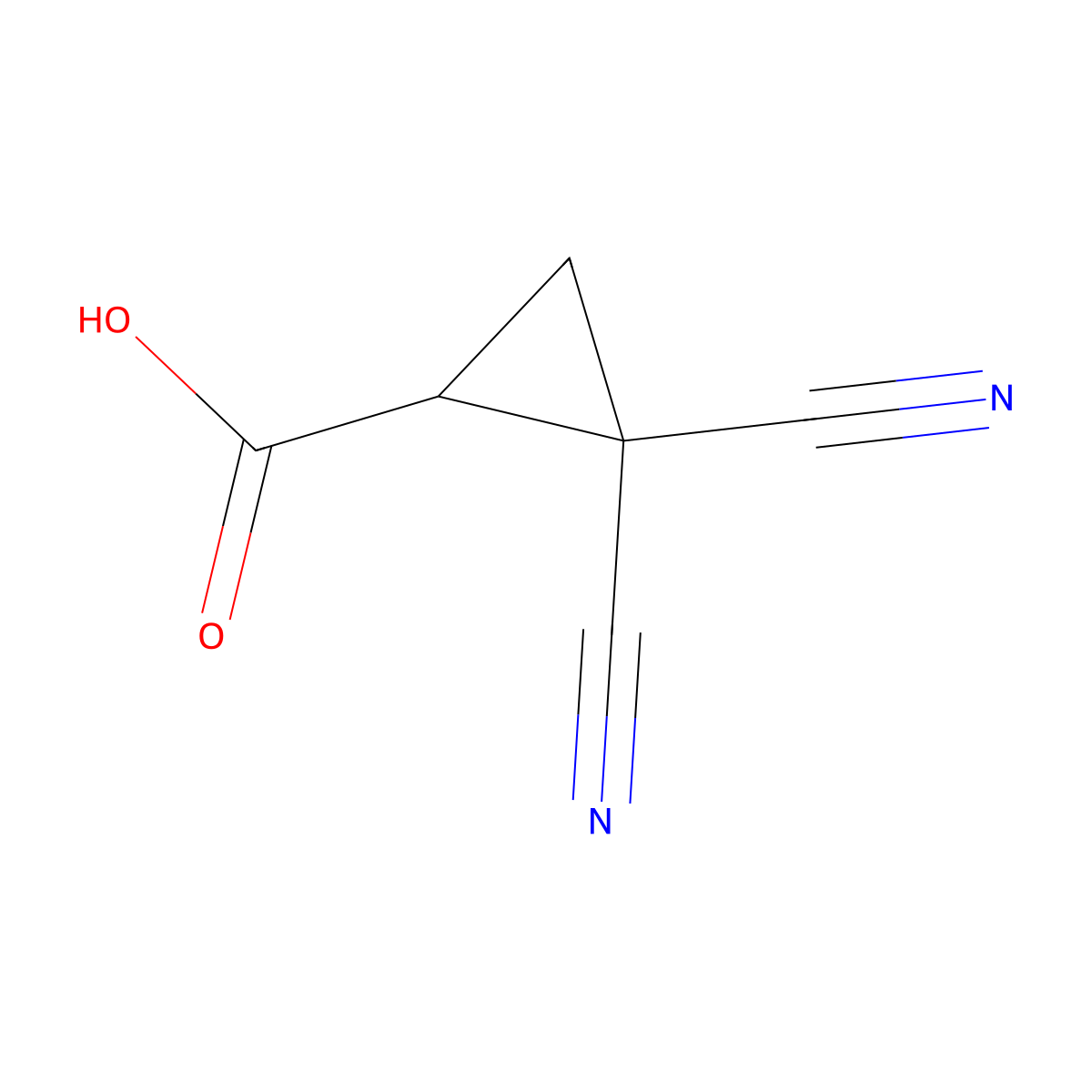 2,2-Dicyanocyclopropane-1-carboxylic acid molecular structure, CAS 3020776-85-3