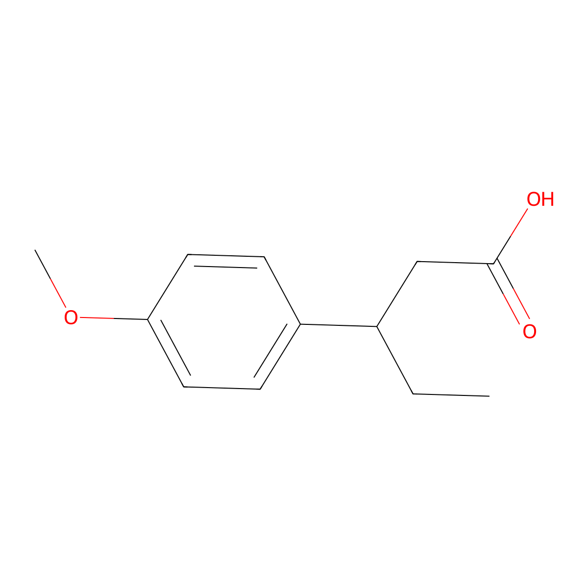 3-(4-Methoxyphenyl)pentanoic acid molecular structure, CAS 30211-63-3