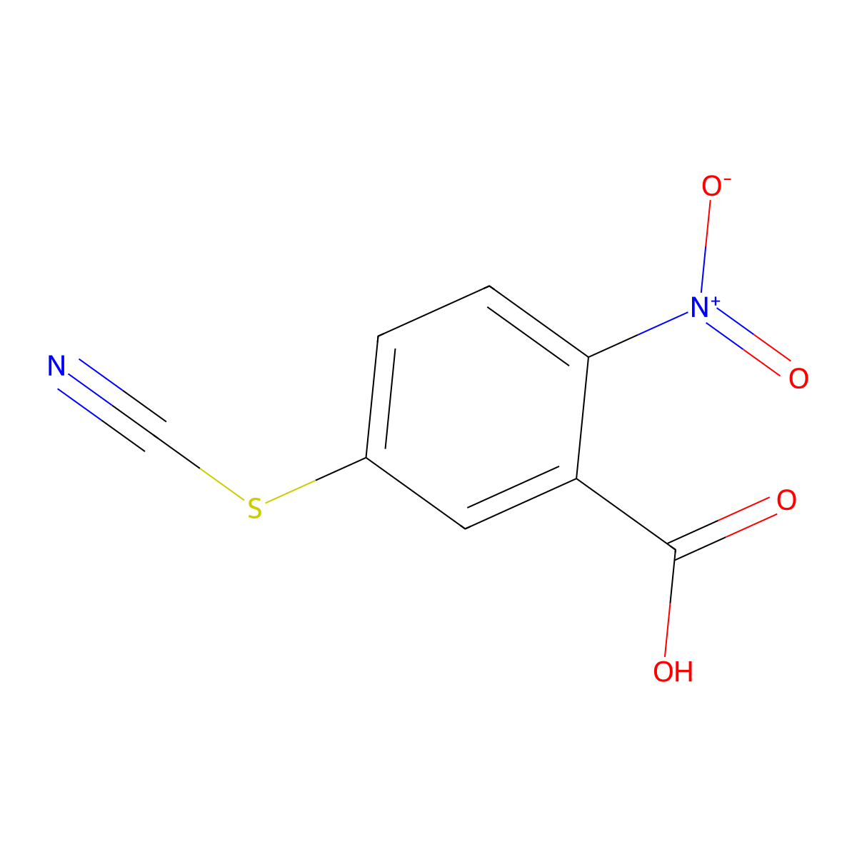 2-Nitro-5-thiocyanatobenzoic acid molecular structure, CAS 30211-77-9