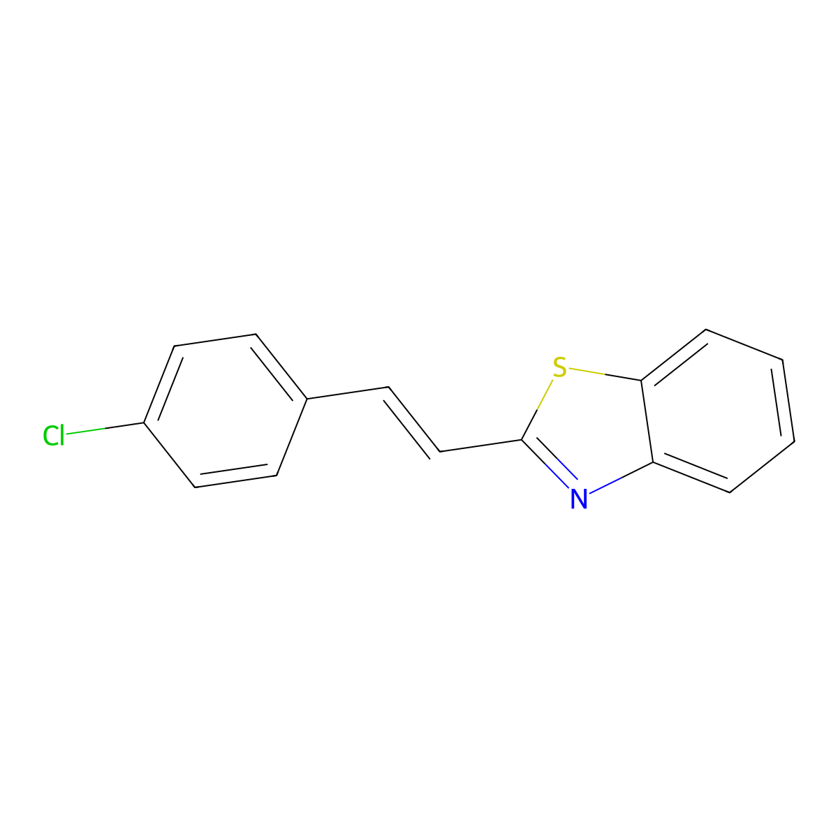 Benzothiazole, 2-[2-(4-chlorophenyl)ethenyl]- molecular structure, CAS 30216-38-7