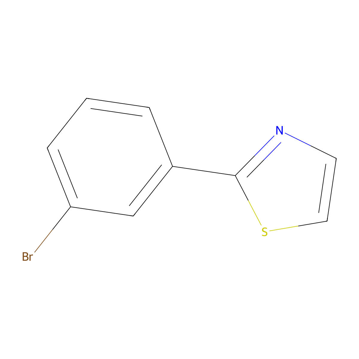 2-(3-Bromophenyl)-1,3-thiazole molecular structure, CAS 30216-47-8
