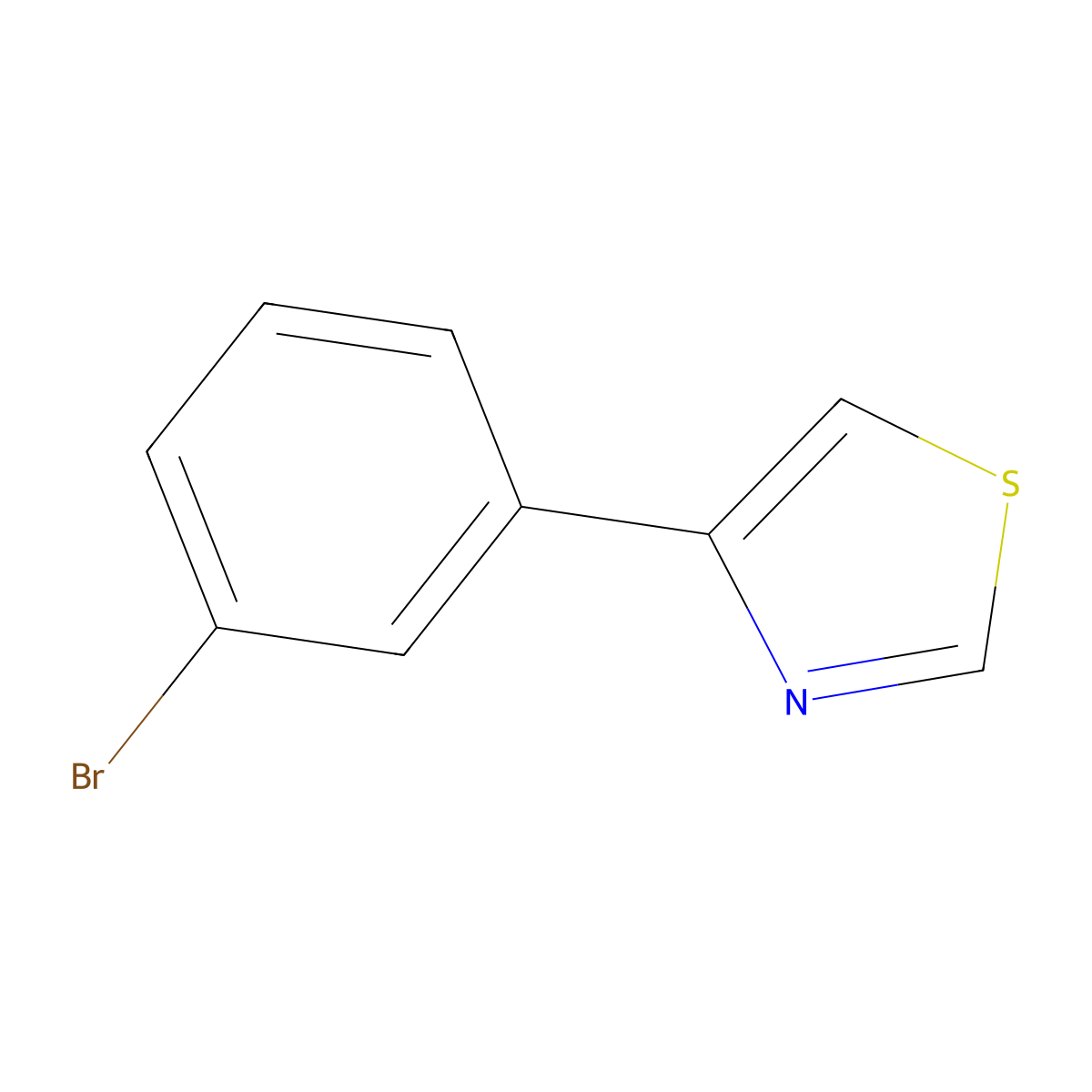4-(3-Bromophenyl)thiazole molecular structure, CAS 30216-50-3