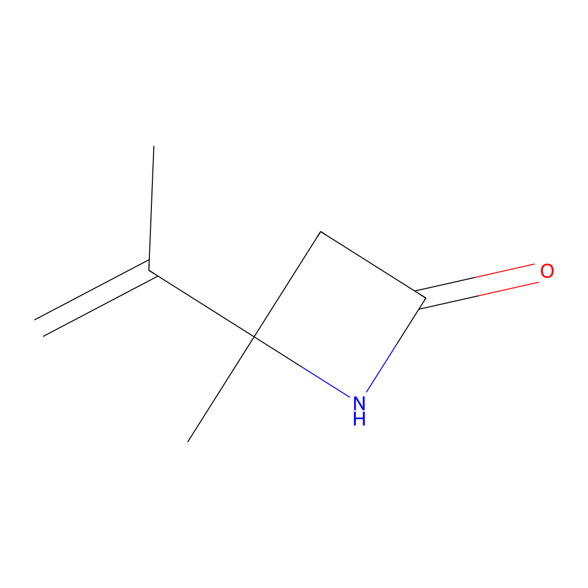 4-Methyl-4-(prop-1-en-2-yl)azetidin-2-one molecular structure, CAS 30217-25-5
