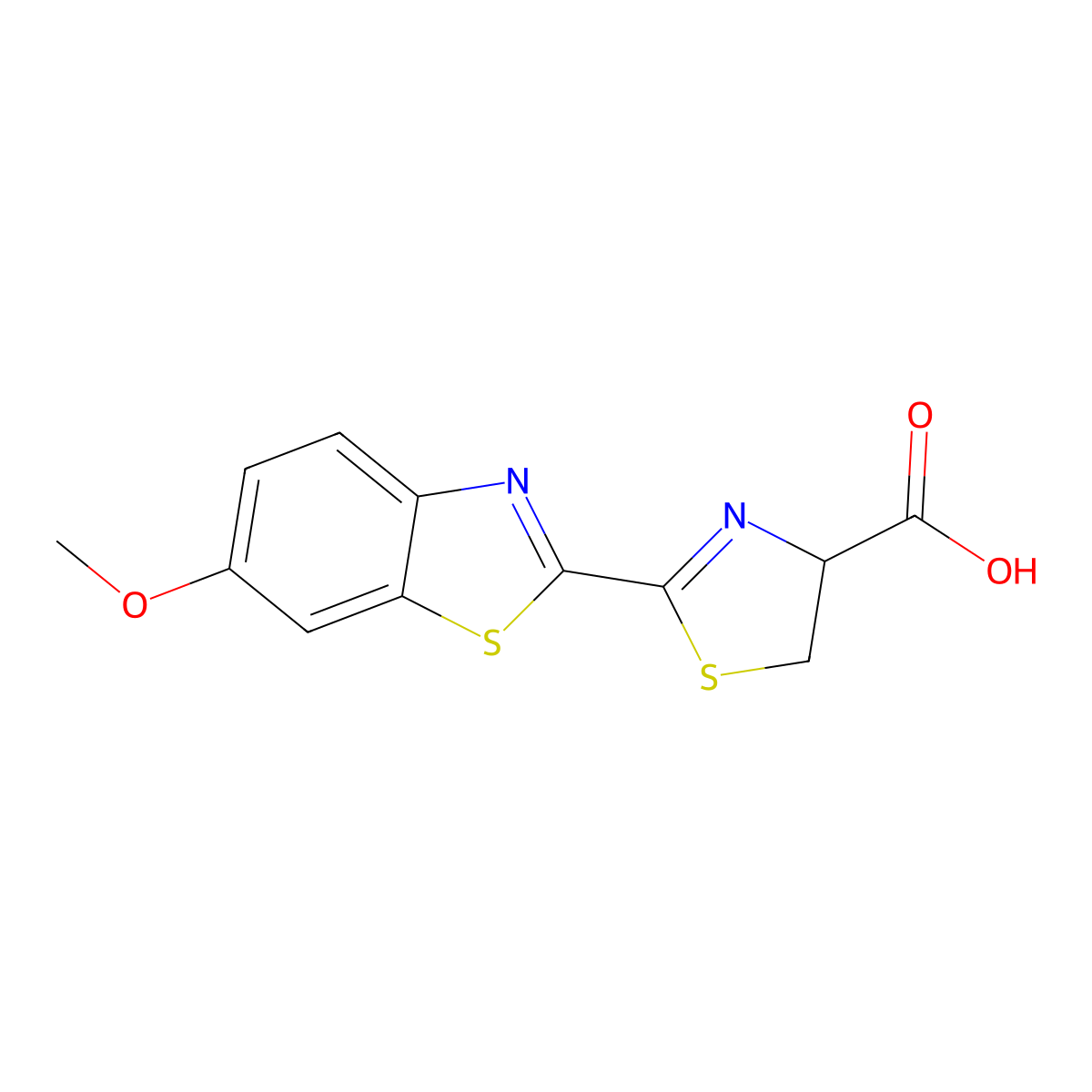 2-(6-Methoxy-1,3-benzothiazol-2-yl)-4,5-dihydro-1,3-thiazole-4-carboxylic acid molecular structure, CAS 3022-11-5