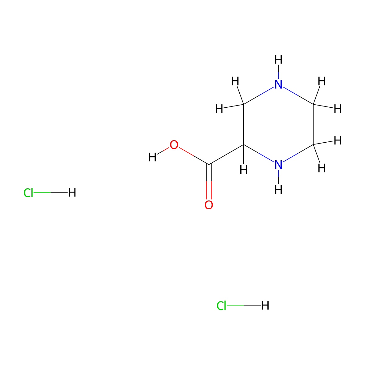Piperazine-2-carboxylic acid dihydrochloride molecular structure, CAS 3022-15-9