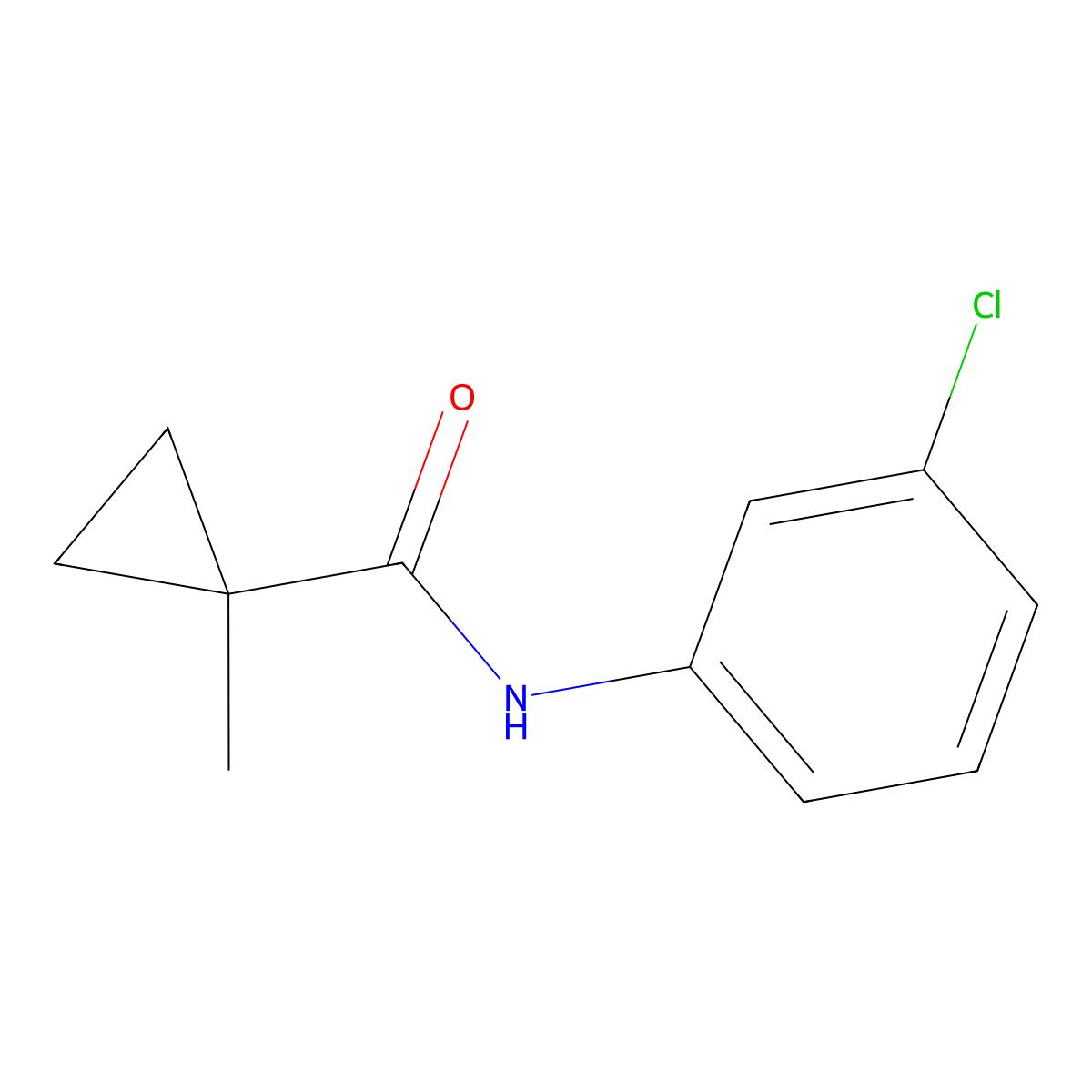 N-(3-Chlorophenyl)-1-methylcyclopropanecarboxamide molecular structure, CAS 3022-71-7