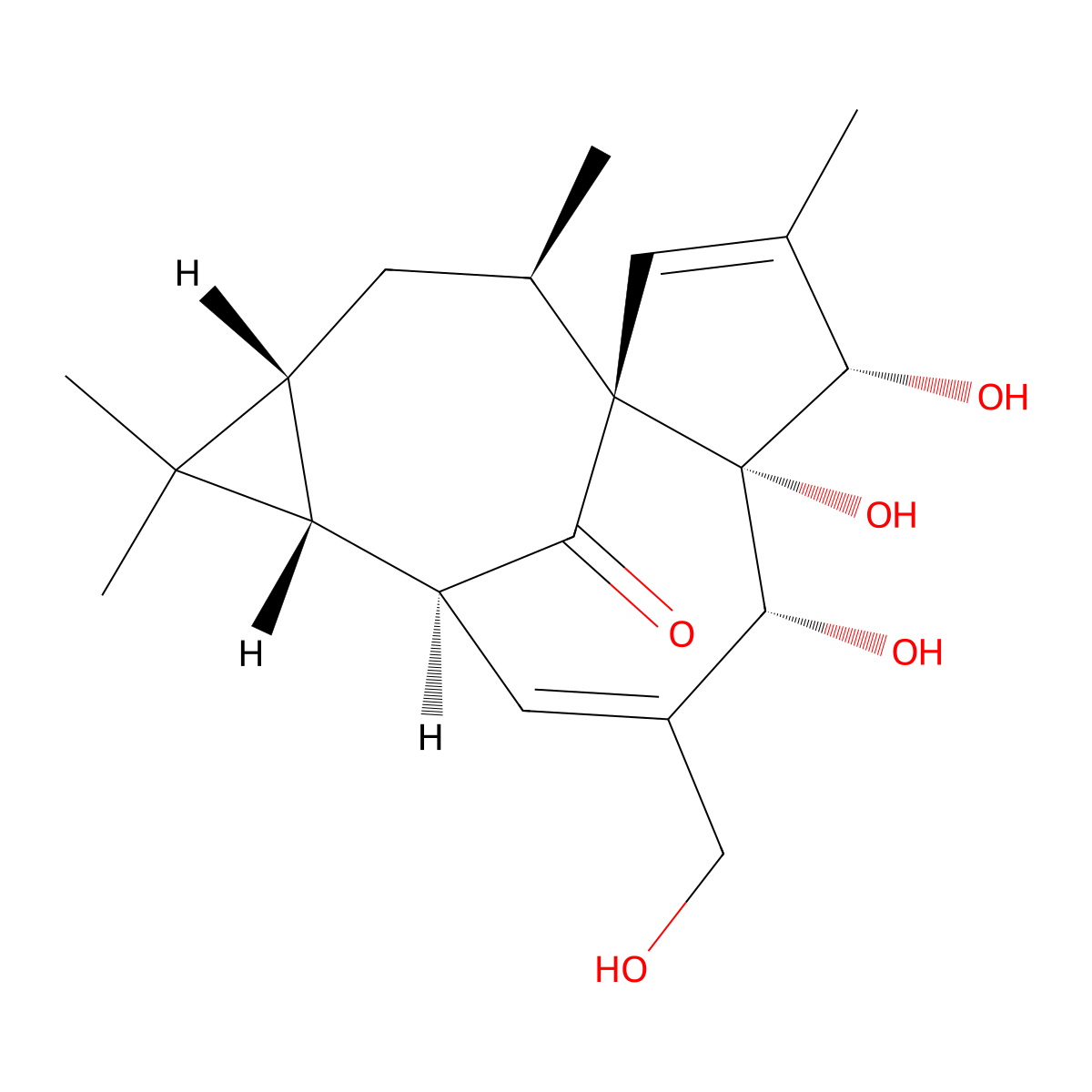 Ingenol molecular structure, CAS 30220-46-3