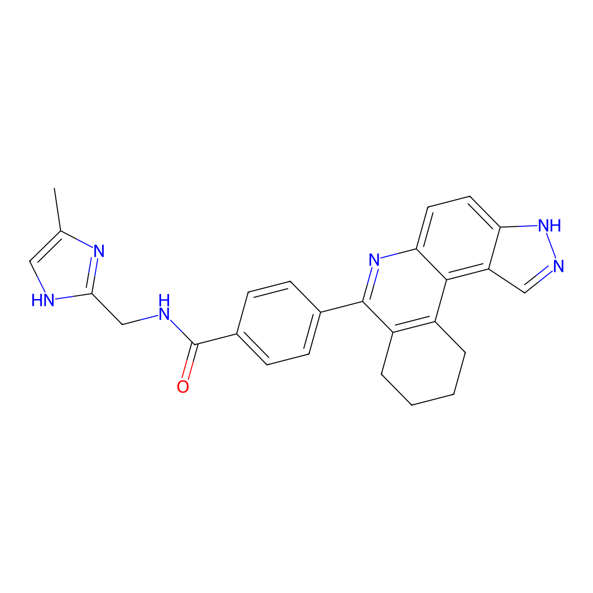 N-((4-Methyl-1H-imidazol-2-yl)methyl)-4-(8,9,10,11-tetrahydro-3H-pyrazolo[4,3-a]phenanthridin-7-yl)benzamide molecular structure, CAS 3022263-37-9