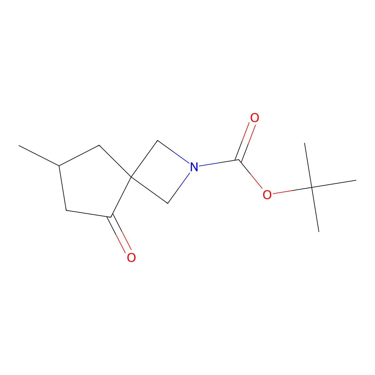 Tert-butyl 7-methyl-5-oxo-2-azaspiro[3.4]octane-2-carboxylate molecular structure, CAS 3022289-65-9