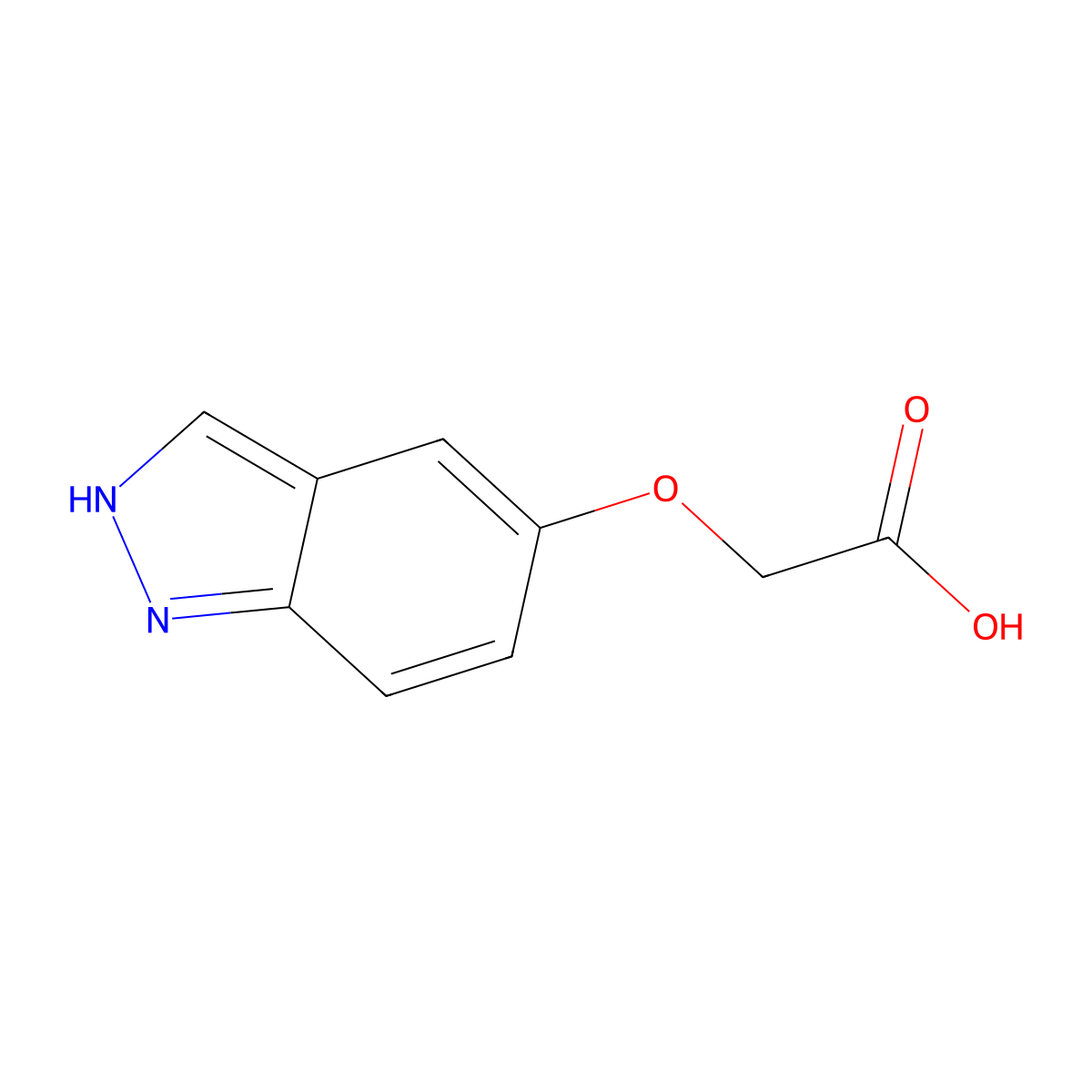 Acetic acid, (1H-indazol-5-yloxy)- molecular structure, CAS 30226-16-5