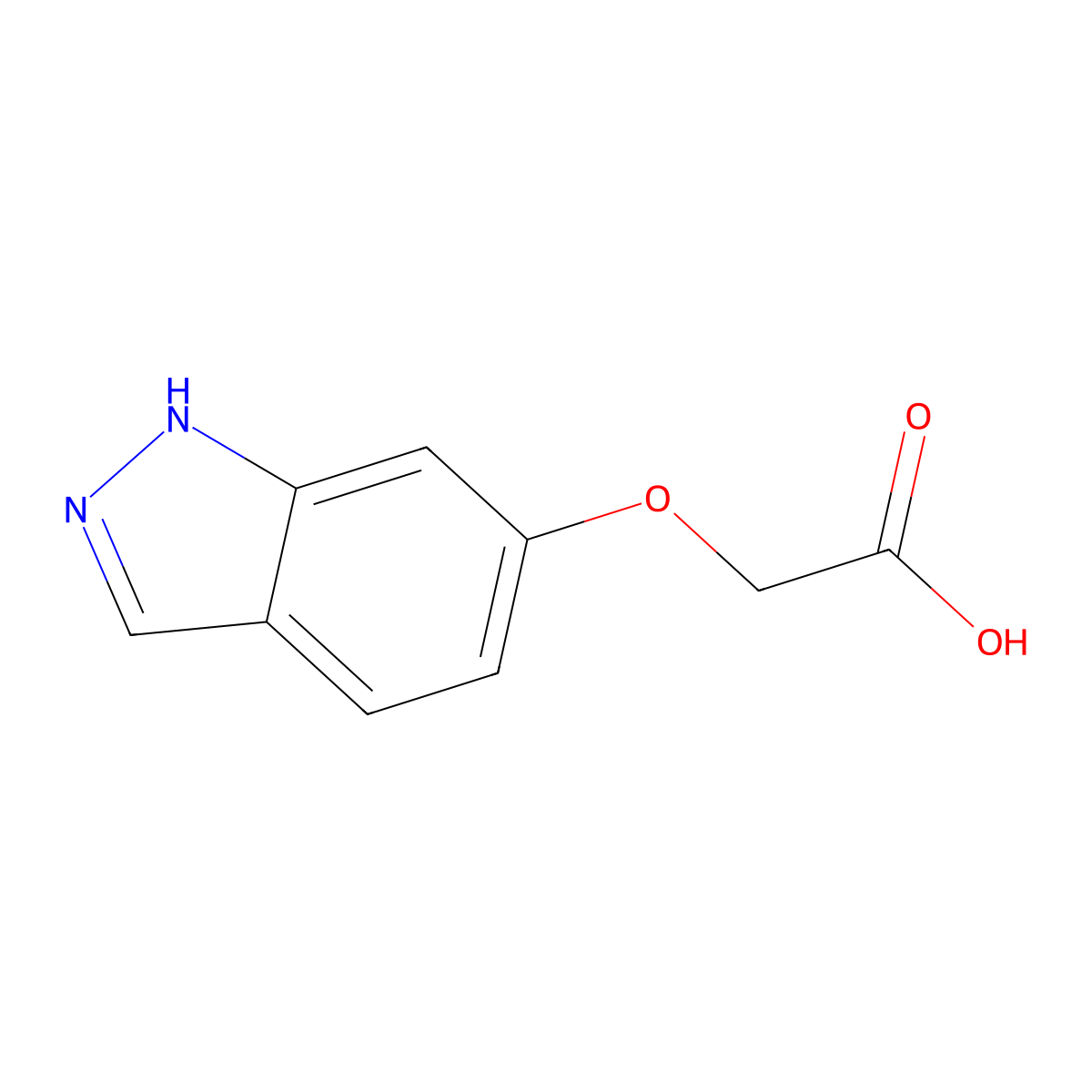 Acetic acid, (1H-indazol-6-yloxy)- molecular structure, CAS 30226-20-1