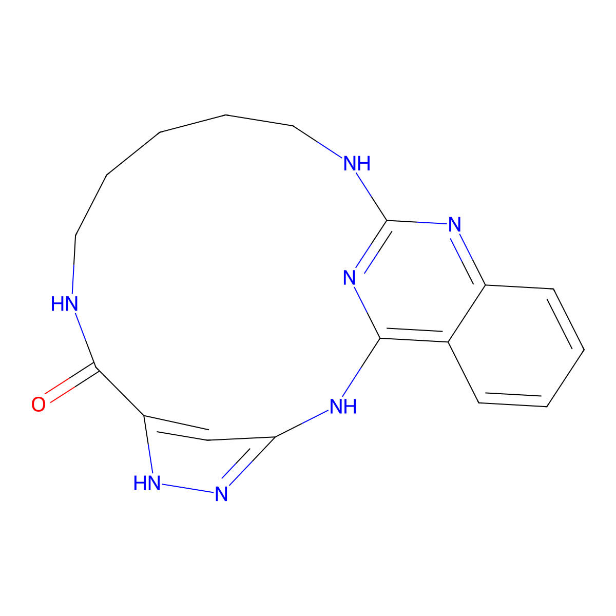 2,4,5,8,14,16,23-Heptazatetracyclo[13.7.1.13,6.017,22]tetracosa-1(23),3,6(24),15,17,19,21-heptaen-7-one molecular structure, CAS 3022928-90-8
