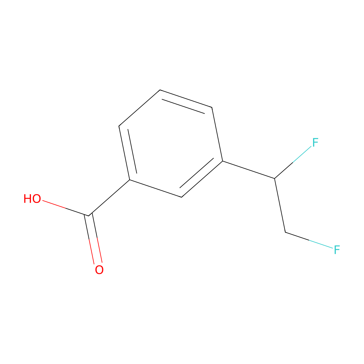3-(1,2-Difluoroethyl)benzoic acid molecular structure, CAS 3022944-96-0
