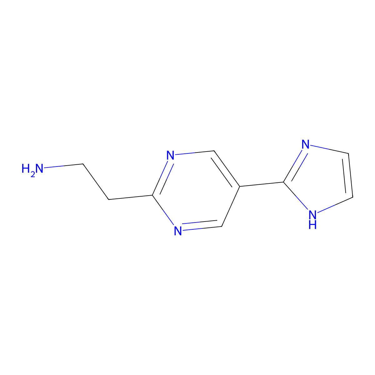 2-[5-(1H-imidazol-2-yl)pyrimidin-2-yl]ethan-1-amine molecular structure, CAS 3022946-96-6