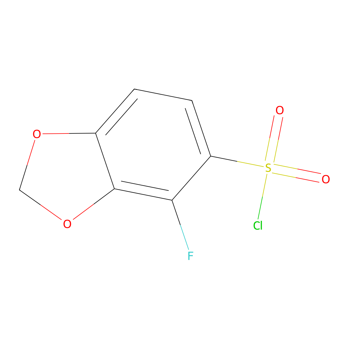 4-Fluoro-1,3-benzodioxole-5-sulfonyl chloride molecular structure, CAS 3022948-80-4