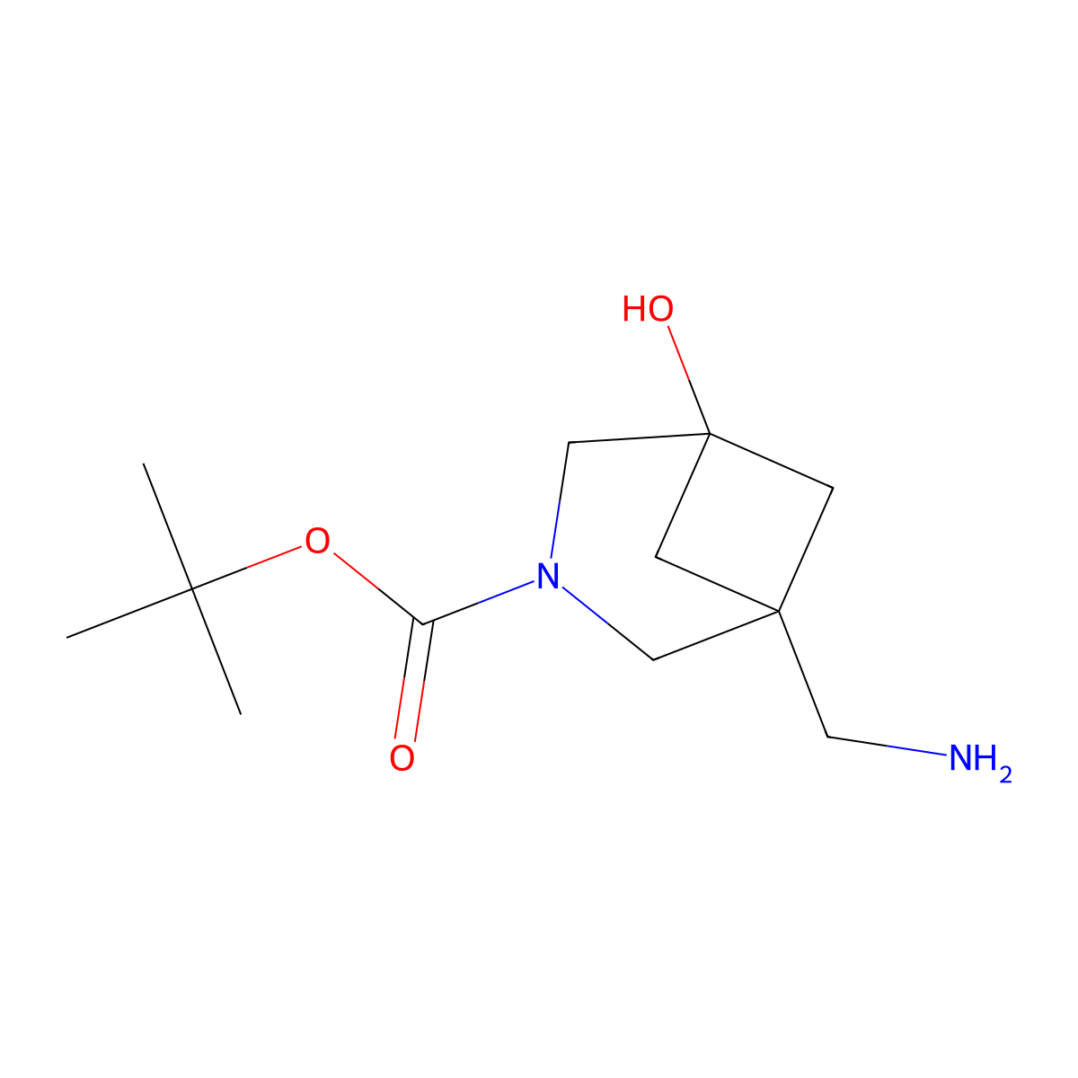 Tert-butyl 1-(aminomethyl)-5-hydroxy-3-azabicyclo[3.1.1]heptane-3-carboxylate molecular structure, CAS 3022950-61-1