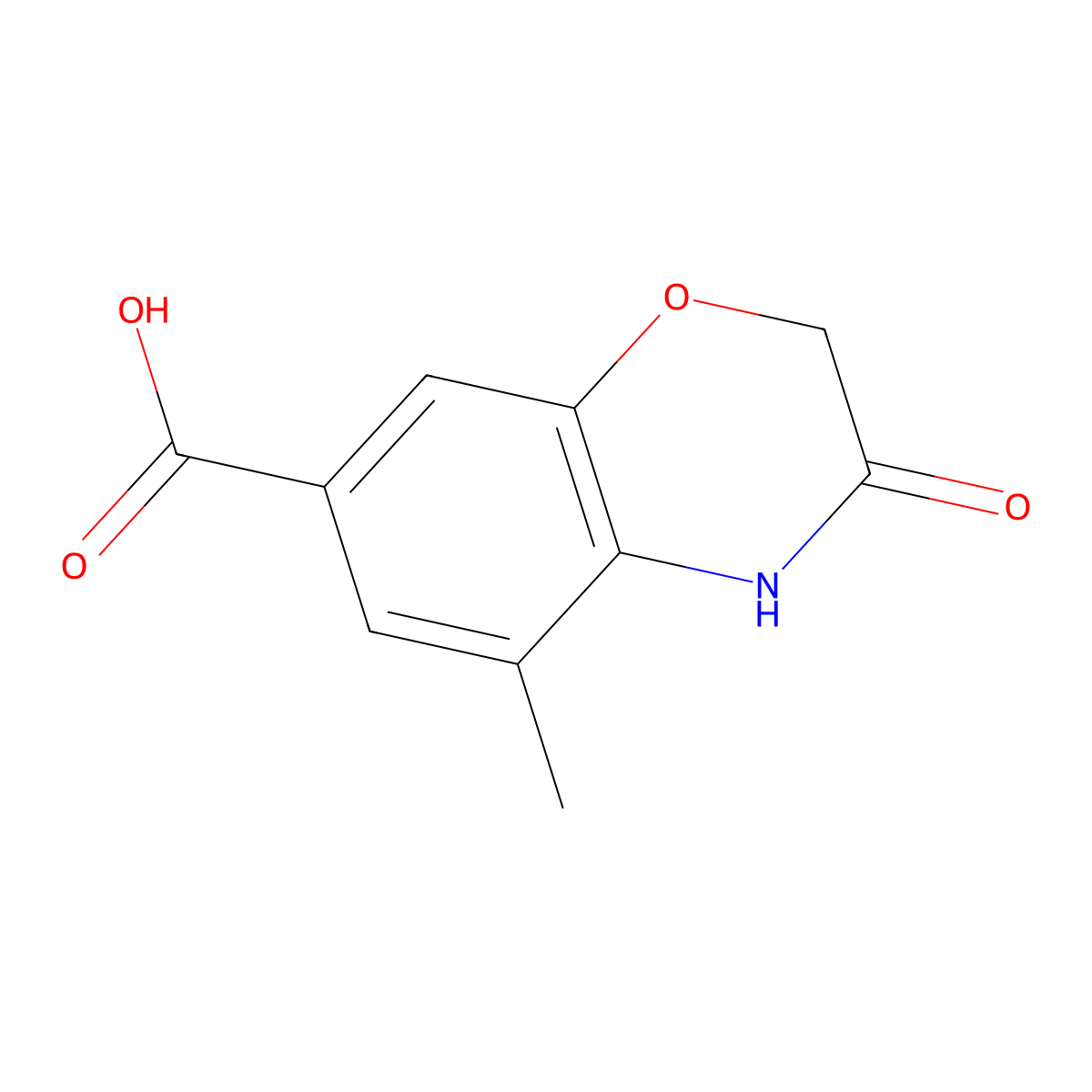 5-methyl-3-oxo-3,4-dihydro-2H-1,4-benzoxazine-7-carboxylic acid molecular structure, CAS 3022950-63-3