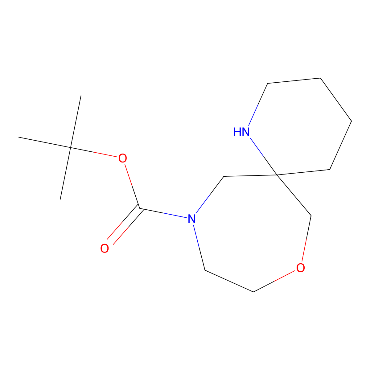 Tert-butyl 8-oxa-1,11-diazaspiro[5.6]dodecane-11-carboxylate molecular structure, CAS 3022955-08-1