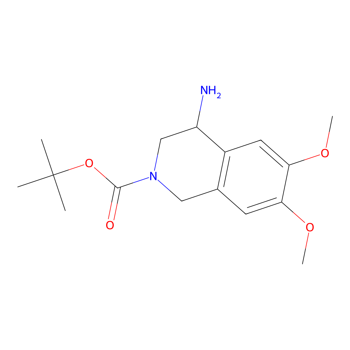 Tert-butyl 4-amino-6,7-dimethoxy-1,2,3,4-tetrahydroisoquinoline-2-carboxylate molecular structure, CAS 3022957-57-6