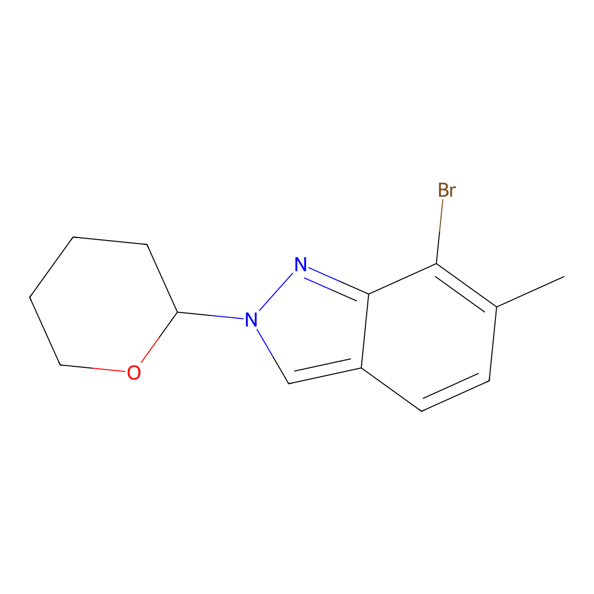 7-Bromo-6-methyl-2-tetrahydropyran-2-YL-indazole molecular structure, CAS 3023061-89-1