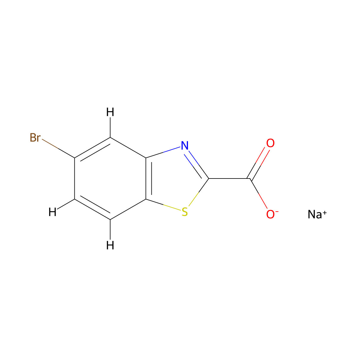 5-Bromo-1,3-benzothiazole-2-carboxylic acid;sodium salt molecular structure, CAS 3023062-81-6