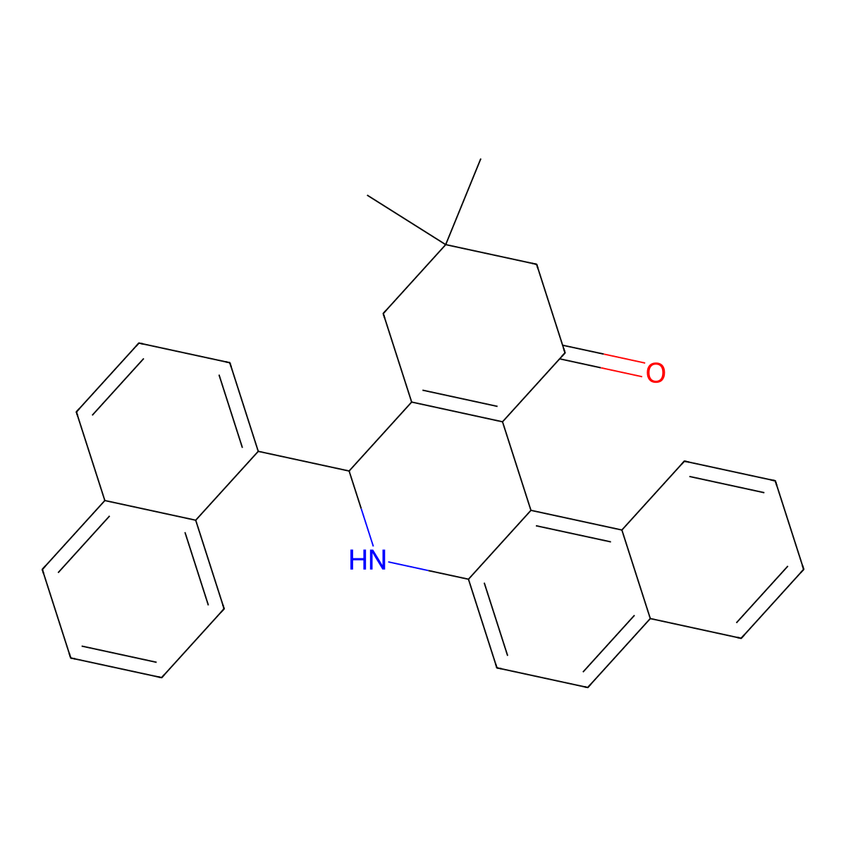 3,3-Dimethyl-5-naphthalen-1-yl-2,4,5,6-tetrahydrobenzo[a]phenanthridin-1-one molecular structure, CAS 302325-95-7