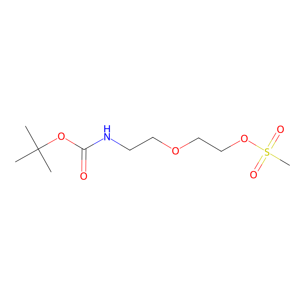 tert-butyl N-{2-[2-(methanesulfonyloxy)ethoxy]ethyl}carbamate molecular structure, CAS 302331-20-0