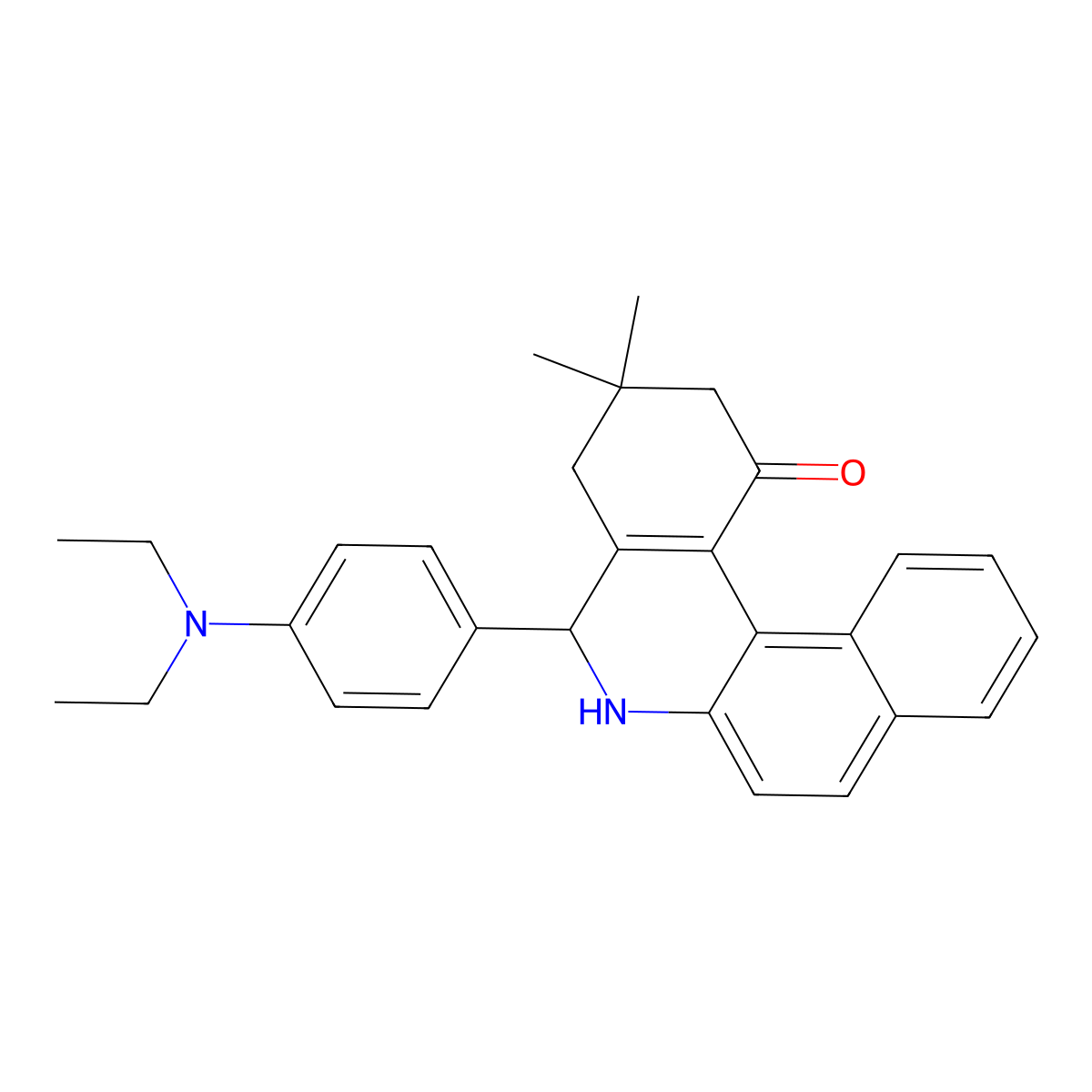 5-[4-(Diethylamino)phenyl]-3,3-dimethyl-2,4,5,6-tetrahydrobenzo[a]phenanthridin-1-one molecular structure, CAS 302332-71-4