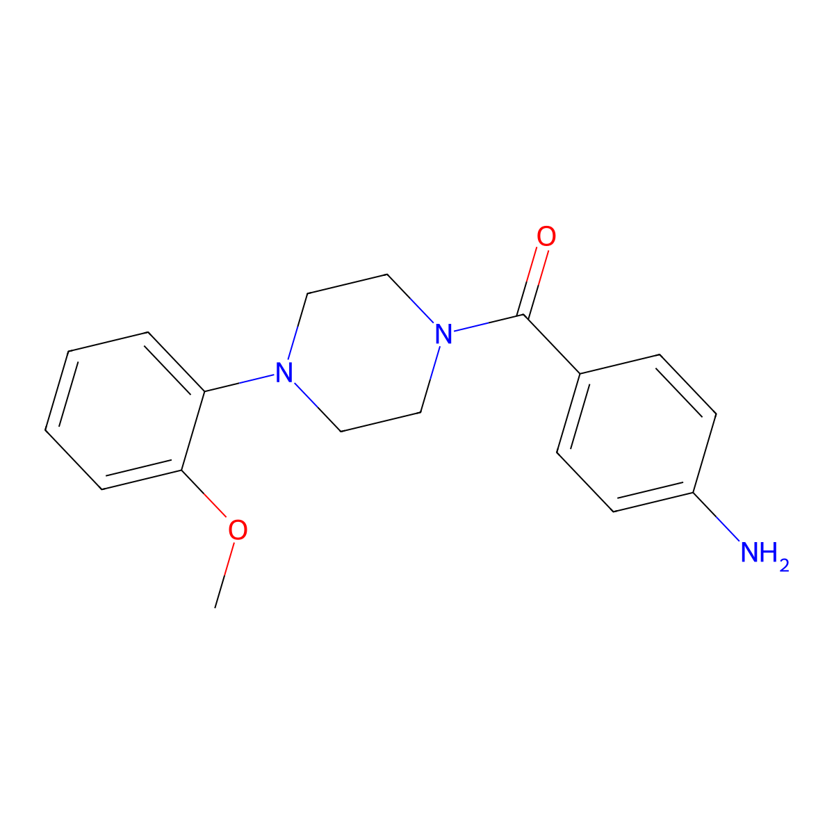 (4-Aminophenyl)[4-(2-methoxyphenyl)piperazino]methanone molecular structure, CAS 302333-22-8