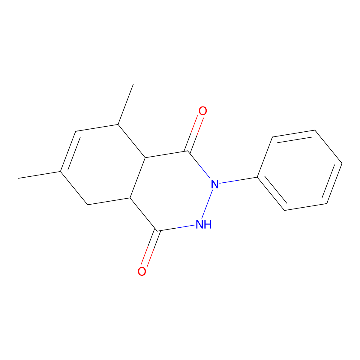 6,8-Dimethyl-2-phenyl-2,3,4a,5,8,8a-hexahydrophthalazine-1,4-dione molecular structure, CAS 302333-56-8