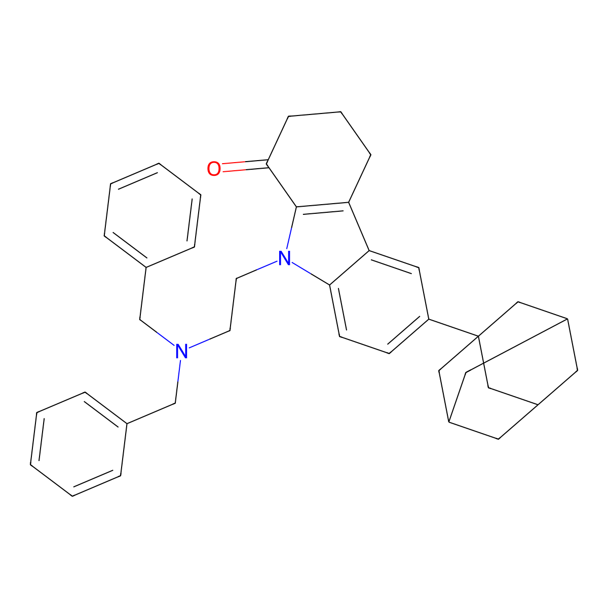 6-(1-adamantyl)-9-[2-(dibenzylamino)ethyl]-3,4-dihydro-2H-carbazol-1-one molecular structure, CAS 302333-59-1