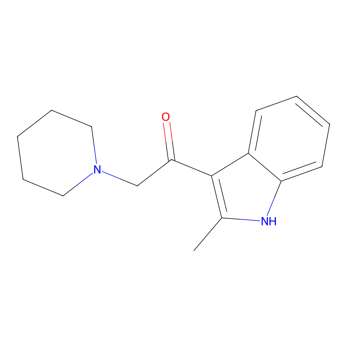 1-(2-methyl-1H-indol-3-yl)-2-(piperidin-1-yl)ethanone molecular structure, CAS 302333-63-7