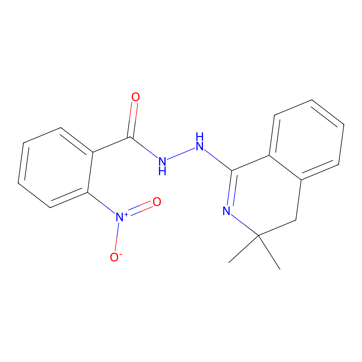 N'-(3,3-dimethyl-4H-isoquinolin-1-yl)-2-nitrobenzohydrazide molecular structure, CAS 302333-68-2