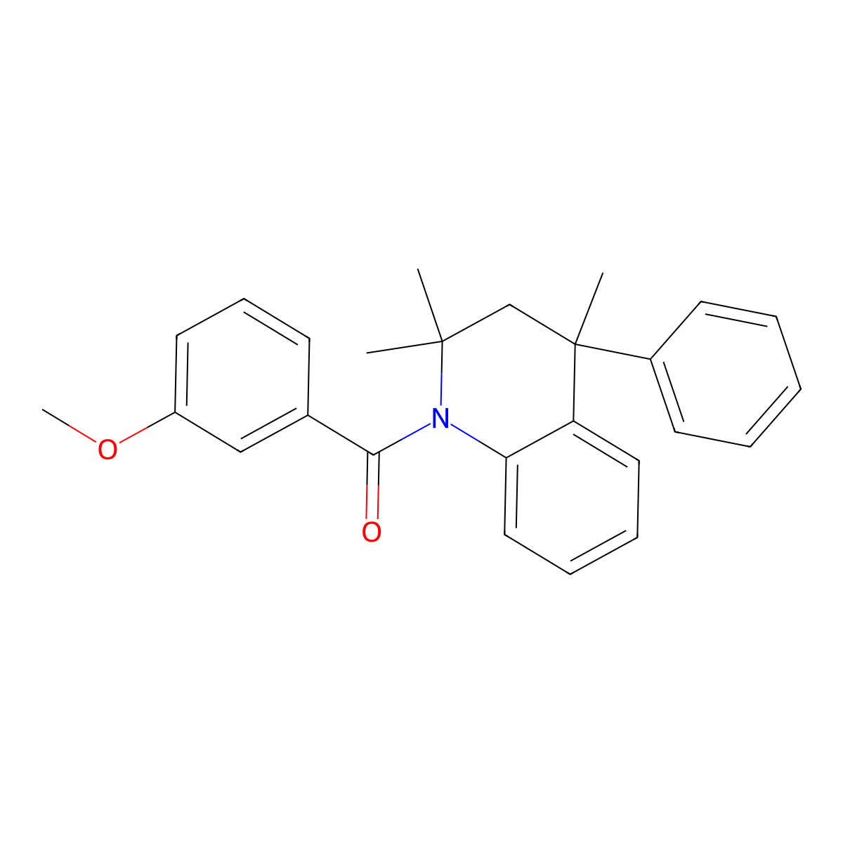 (3-methoxyphenyl)(2,2,4-trimethyl-4-phenyl-3,4-dihydroquinolin-1(2H)-yl)methanone molecular structure, CAS 302333-69-3