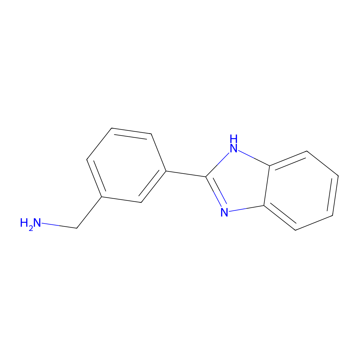 (3-(1H-Benzo[d]imidazol-2-yl)phenyl)methanamine molecular structure, CAS 302339-06-6