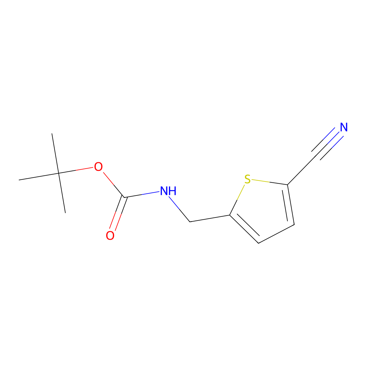 tert-Butyl N-[(5-cyanothiophen-2-yl)methyl]carbamate molecular structure, CAS 302341-67-9