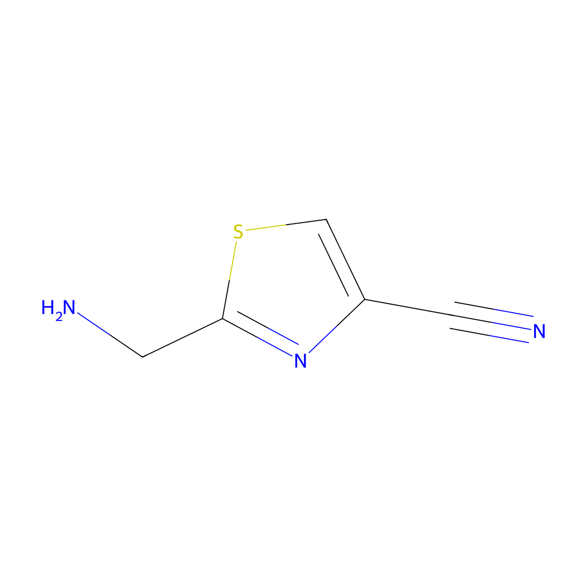 2-(Aminomethyl)thiazole-4-carbonitrile molecular structure, CAS 302341-70-4